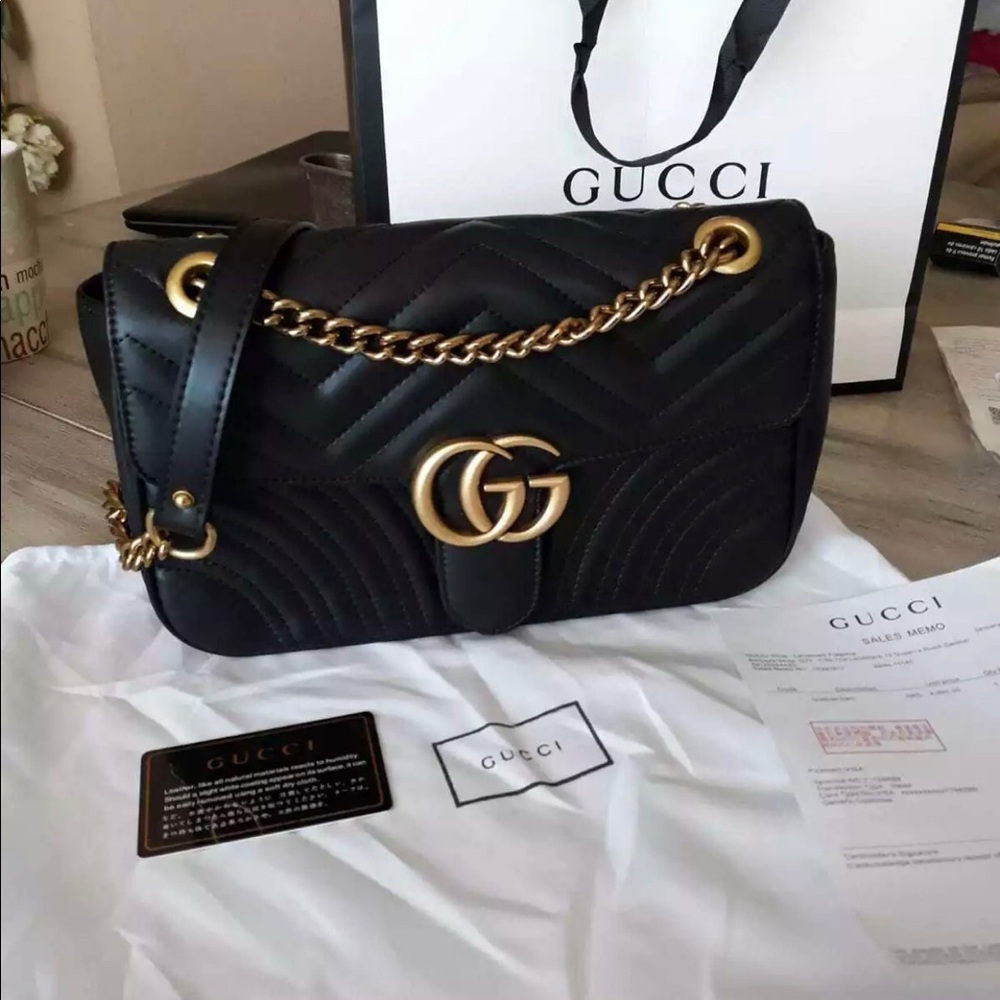 Gucci GG Small Mormont Black Matelasse Bag